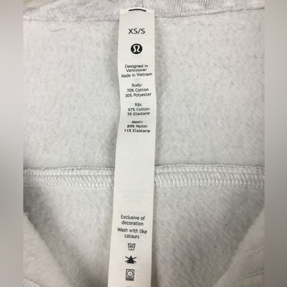 LULULEMON Scuba Oversized Half-Zip Hoodie Heathered Core Light Grey Size S/XS - Picture 10 of 12